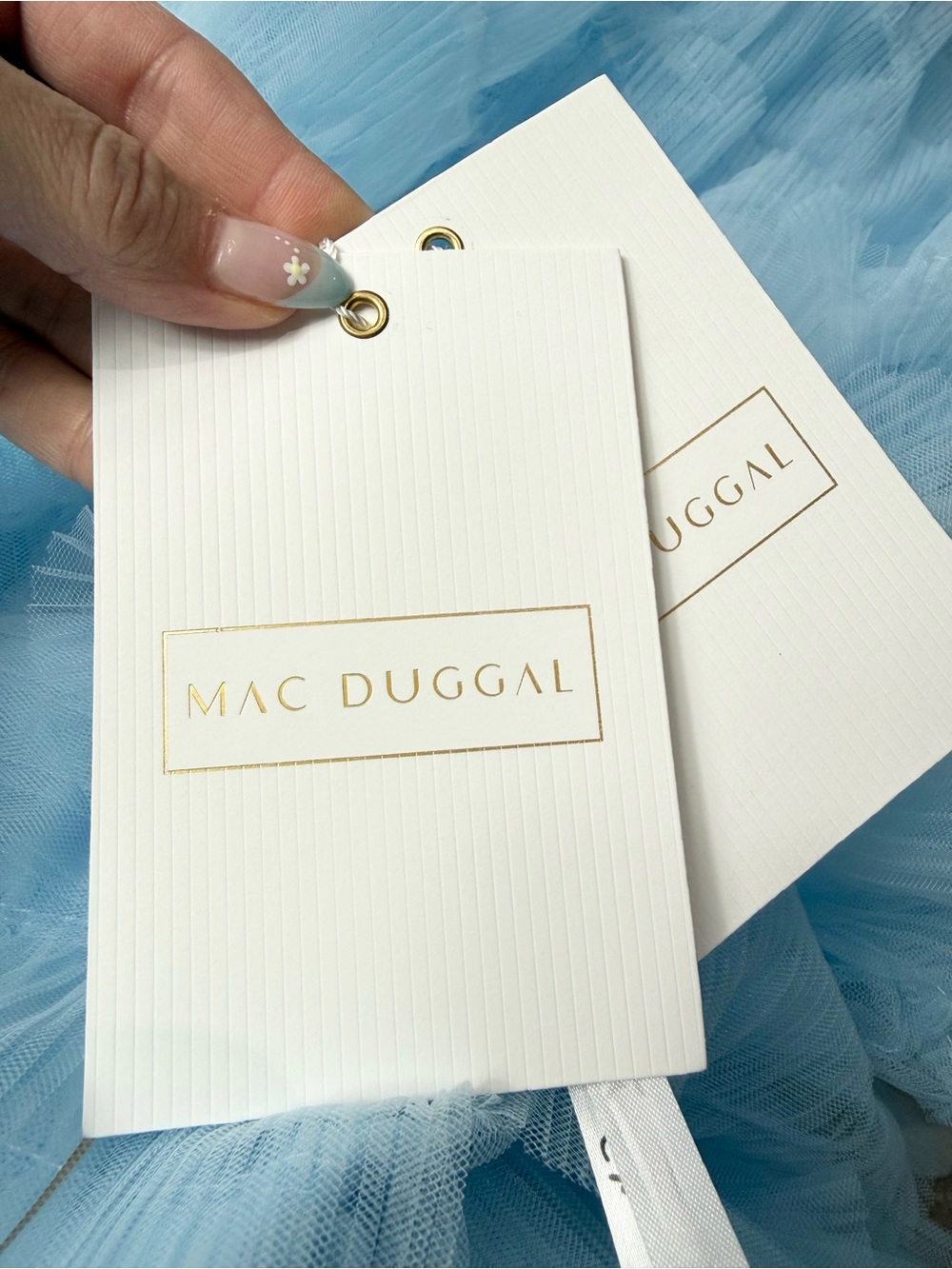 Mac Duggal 20529 Powder Blue Feather Strapless Tulle Fit & Flare Dress NWT 12 - Picture 7 of 16